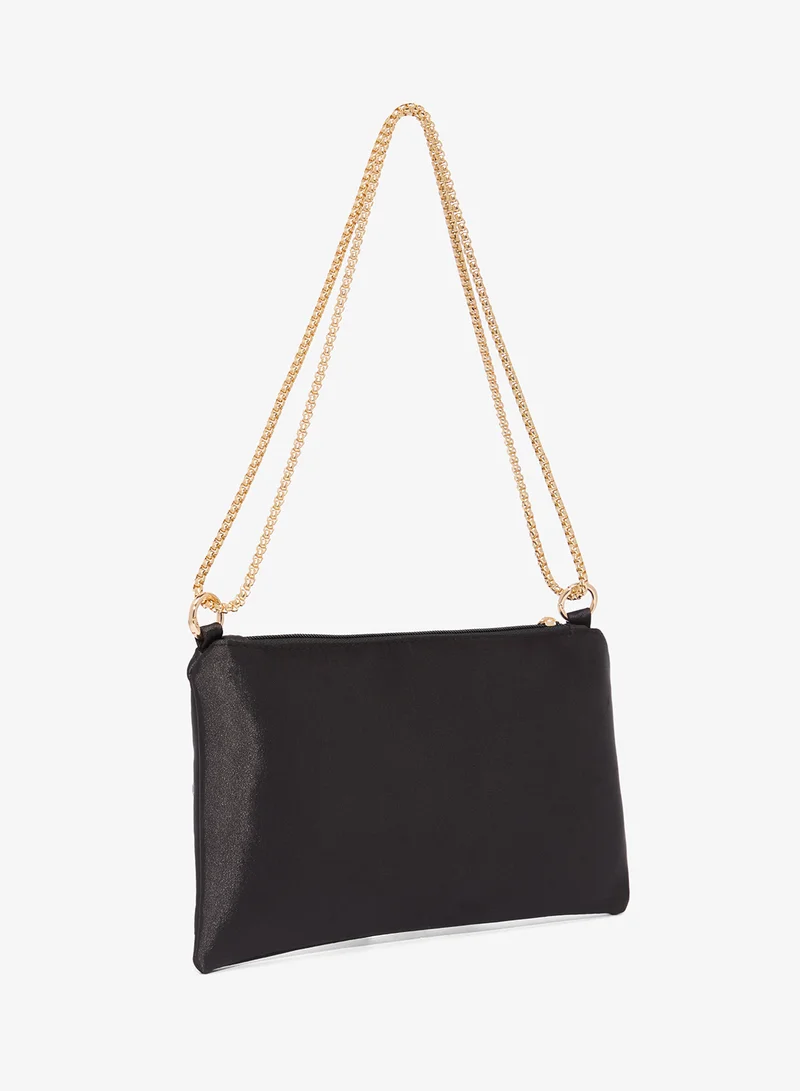 جينجر Diamonte Embellished Bag With Gold Chain